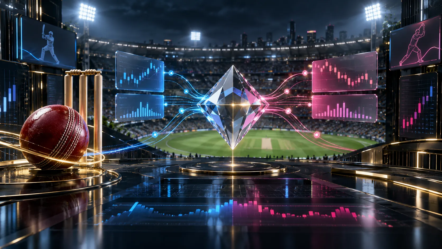 Diamond Exchange live cricket market with Back and Lay positions